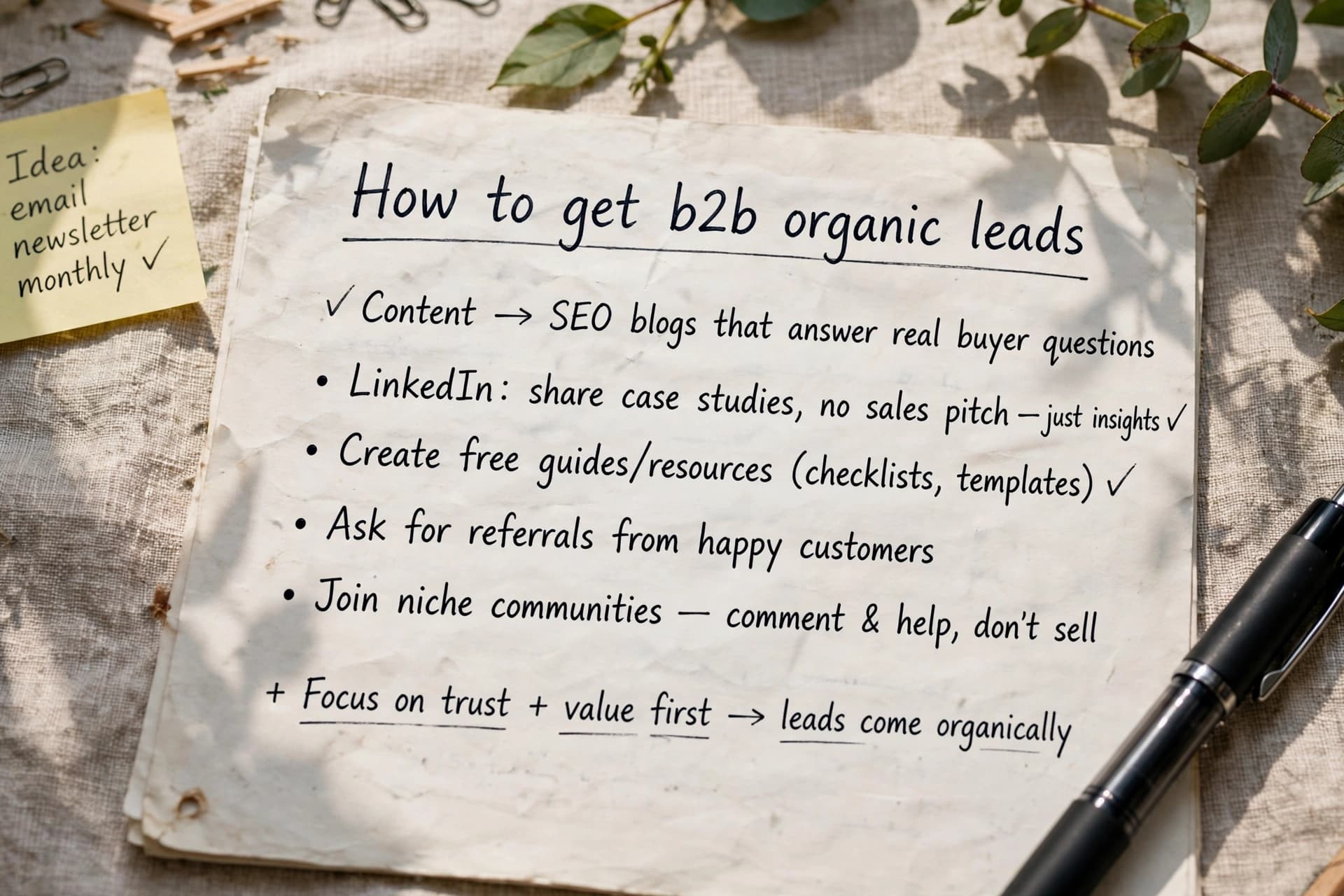 business technology office get b2b organic leads
