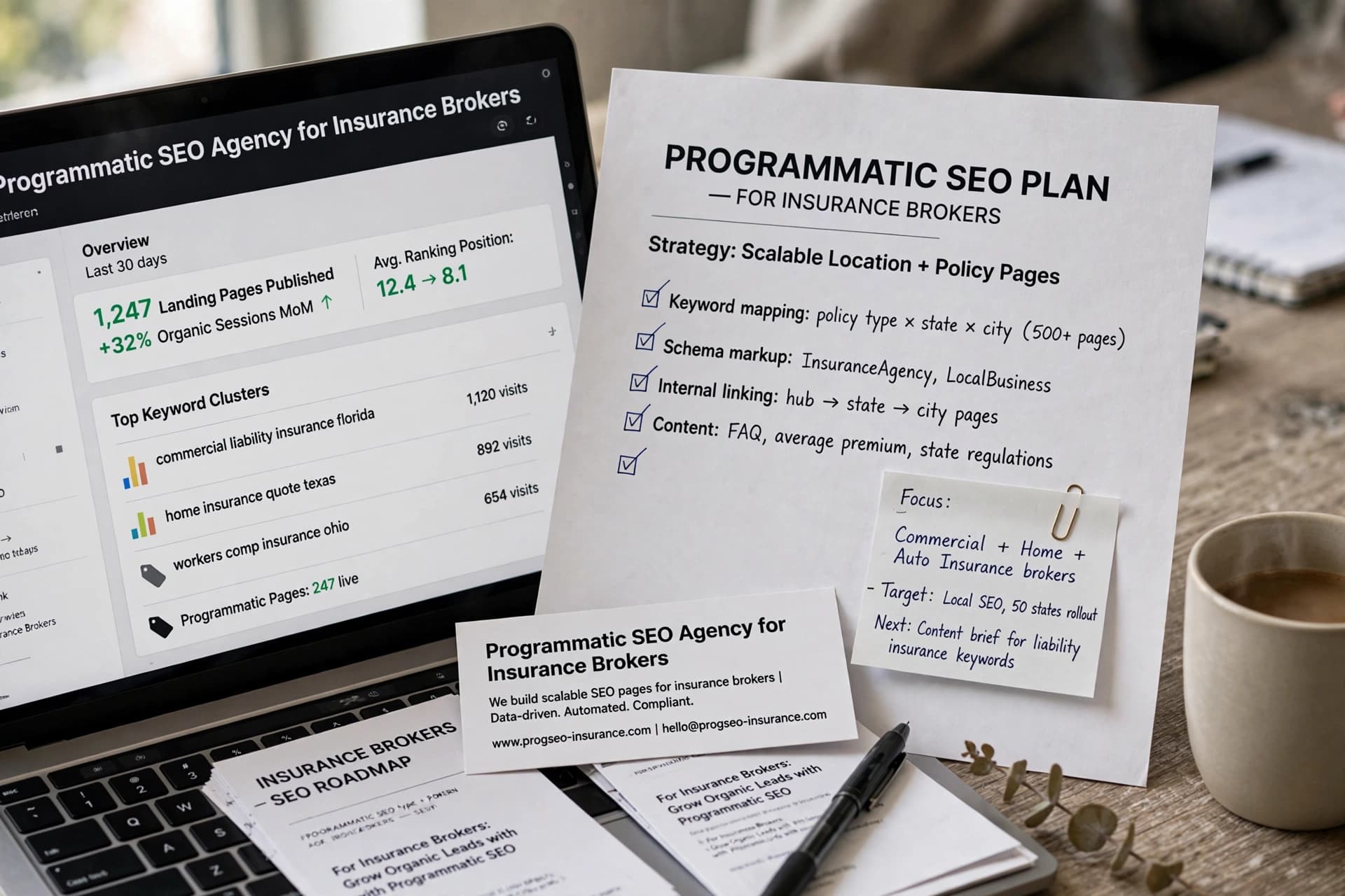 business technology office programmatic seo agency insurance brokers